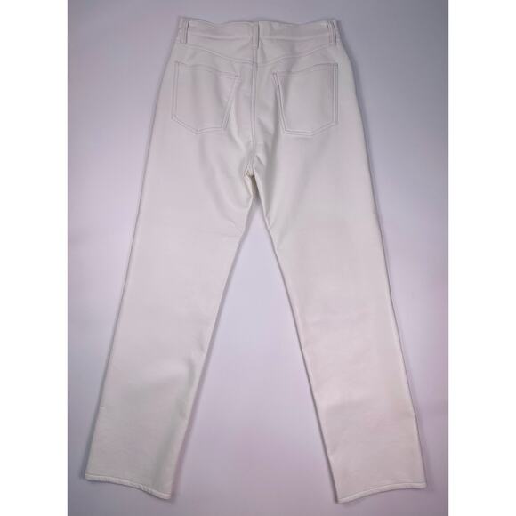 AGOLDE White Recycled Leather Straight Leg Pants Size 28 - Picture 3 of 9